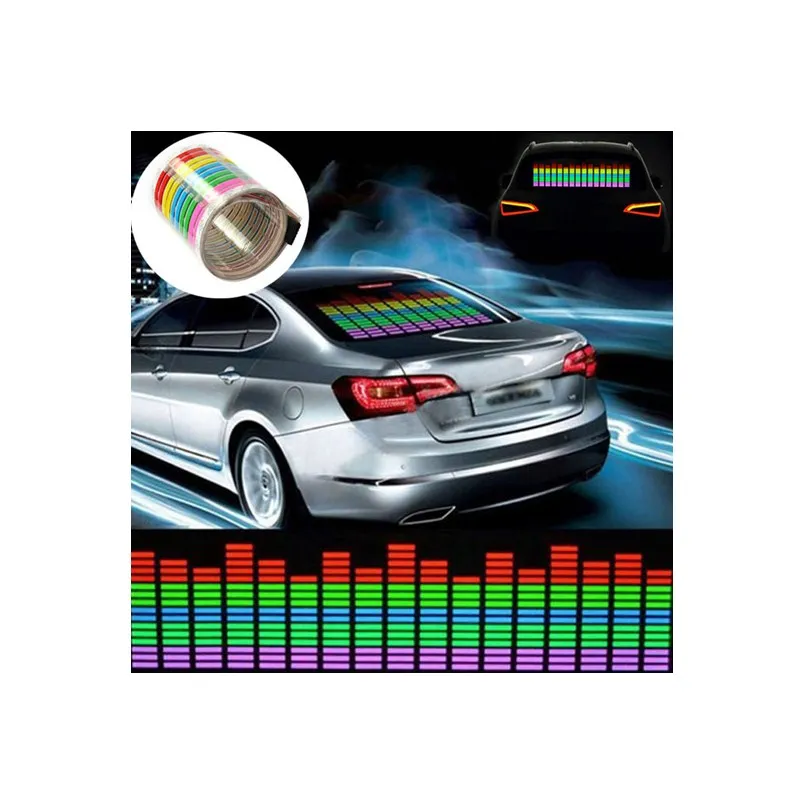 

80x19CM Car Sticker Music Rhythm LED Flash Light Lamp Sound Activated Equalizer P30 July6