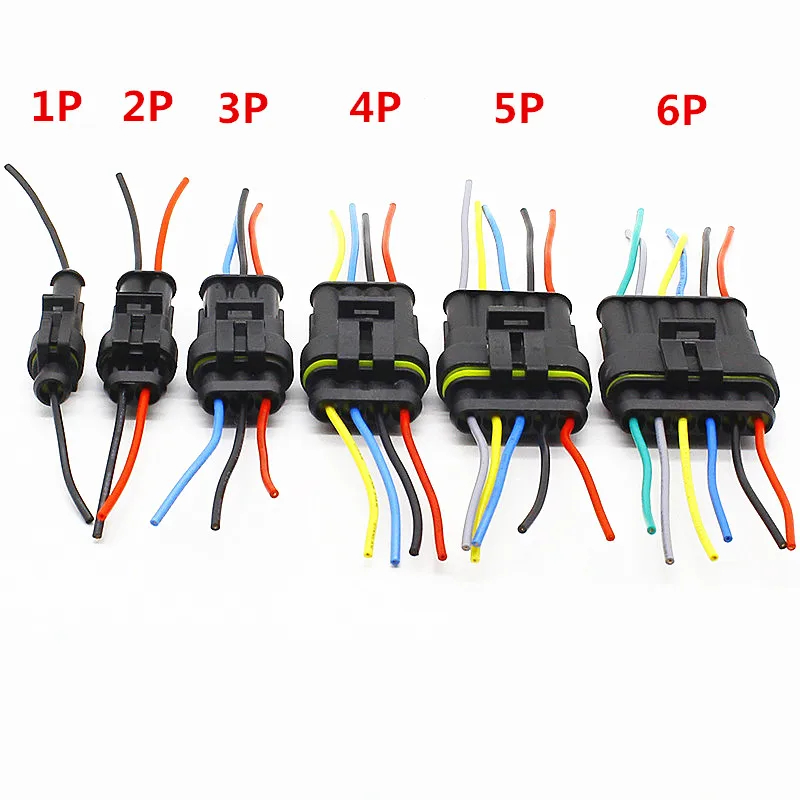 Conectores Marinos Automoción Conectores Eléctricos Impermeables 2 Pines - 5 Unidades, 16 AWG, Para Coche, Barco, Moto Temperatura -10°c A 105°c