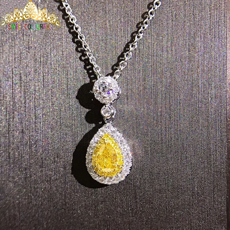 

Jewelry 100% 18K gold moissanite Diamond Necklace with a certificate 003