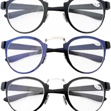 R11042 3 штуки в упаковке valupac большого размера, винтаж пластиковые очки для чтения включают в себя чехол