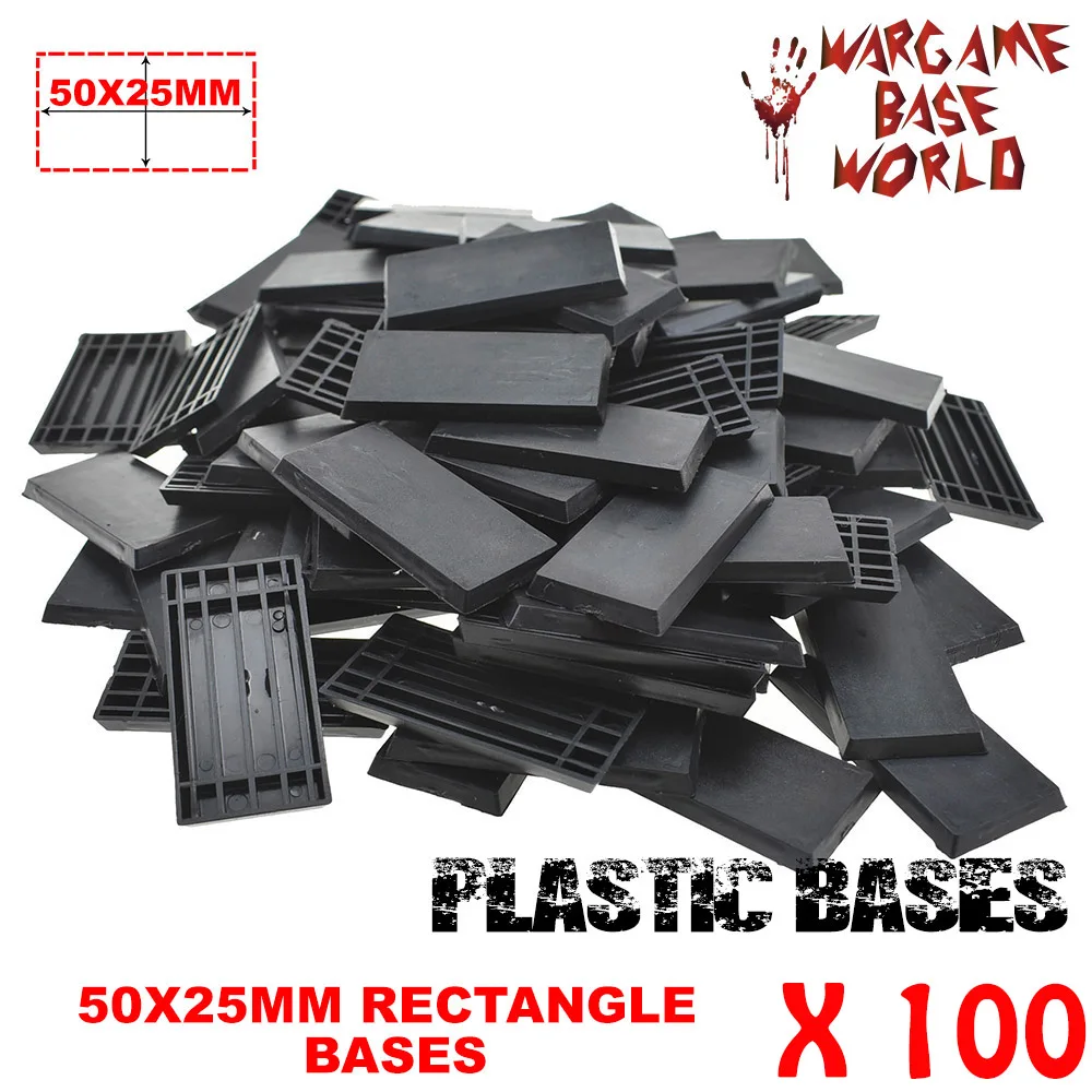 

Plastic bases of 100pcs 50x25mm Rectangular bases great quality