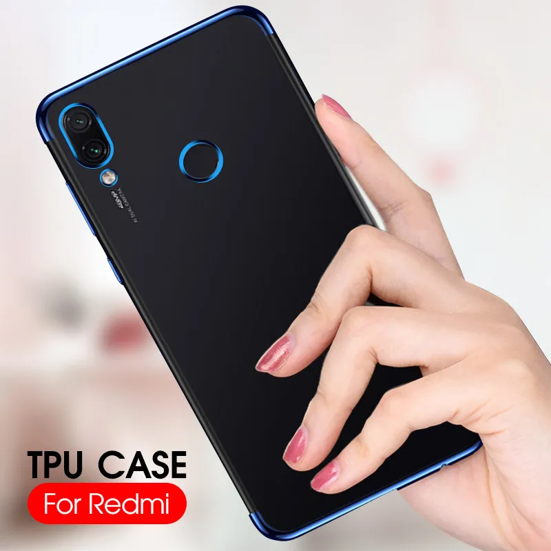 

For Redmi Note 7 Clear Plating TPU Phone Case For Xiaomi Redmi Note 6 5 Pro 4 4X S2 6A 5A 5 Plus 4A 6 Pro Silicone Slim Cover