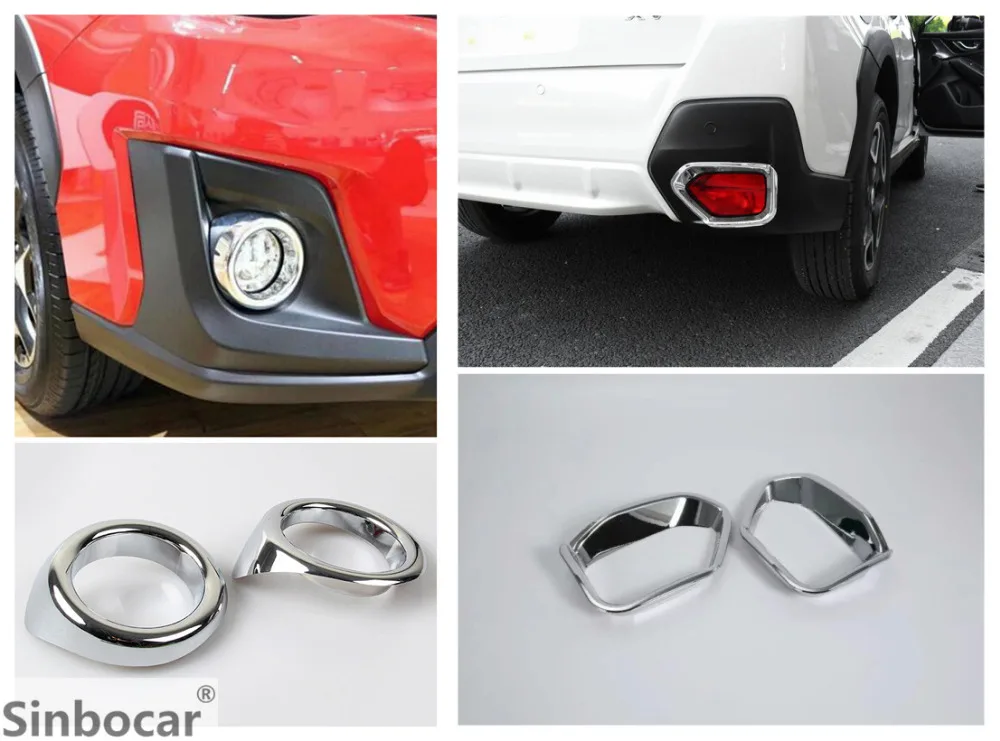 4pcs ABS Chrome Front and Rear Fog Light Lamp Cover Trim For Subaru