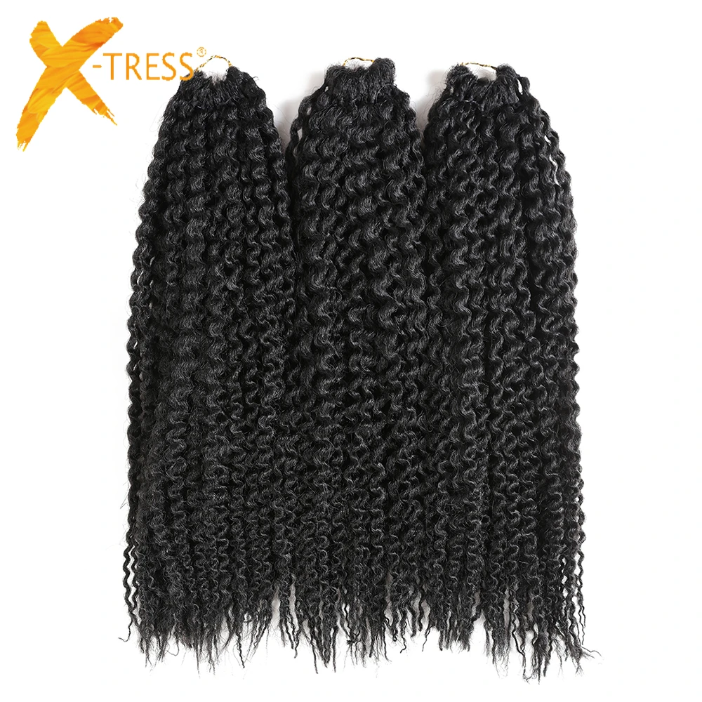 X-TRESS, синтетические косички Marley, вязанные крючком, натуральные, черные, 1B#, красный, розовый цвет, 18 дюймов, мягкие, афро, кудрявые, косички для наращивания волос