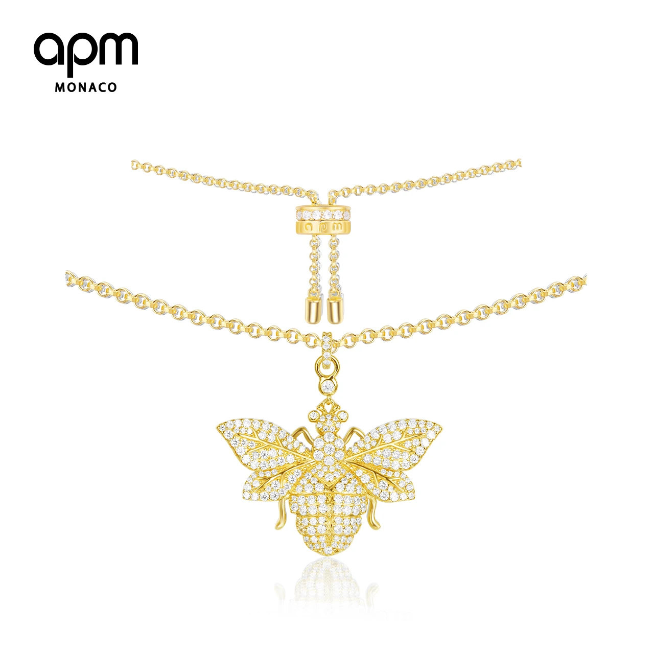 

APM Monaco Genuine AC4422OXY Hornet Silver inlaid Necklace Female Chain