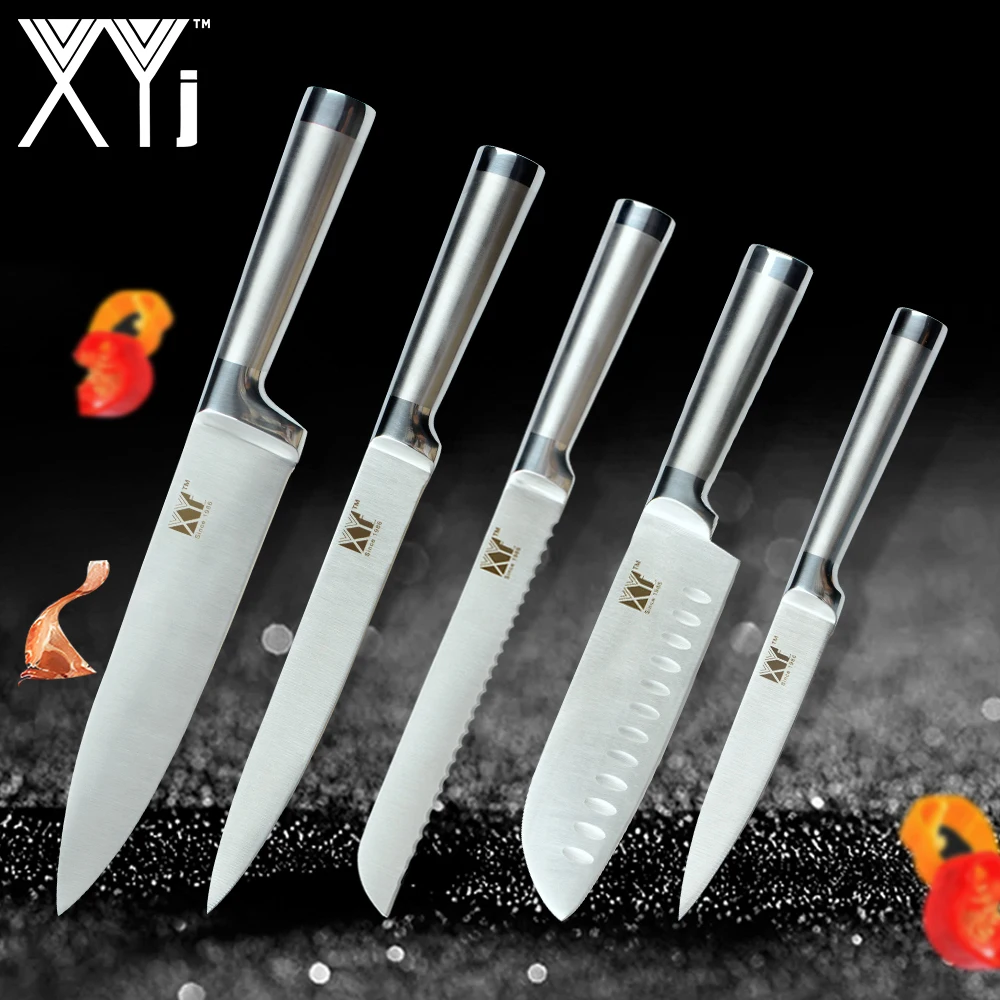 

XYj Cooking Kitchen Knives Set Chef Knife Seamless Welding Stainless Steel Knives Set Kitchen Tool Accessories Meat Cutter