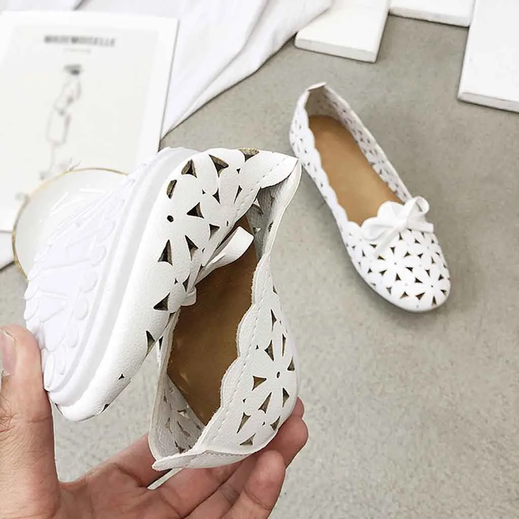 YOUYEDIAN Big size spring women flats shoes women leather flats ladies shoes female cutout slip on flat loafers Women Shoes#g40