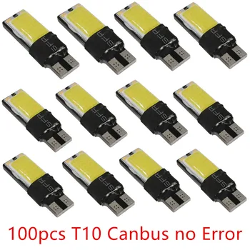 

100 x T10 COB 12 LED Canbus no Error Fog Lamp interior light W5W Car Auto Wedge Lights Parking Bulb Lamp Yellow/white/green/red