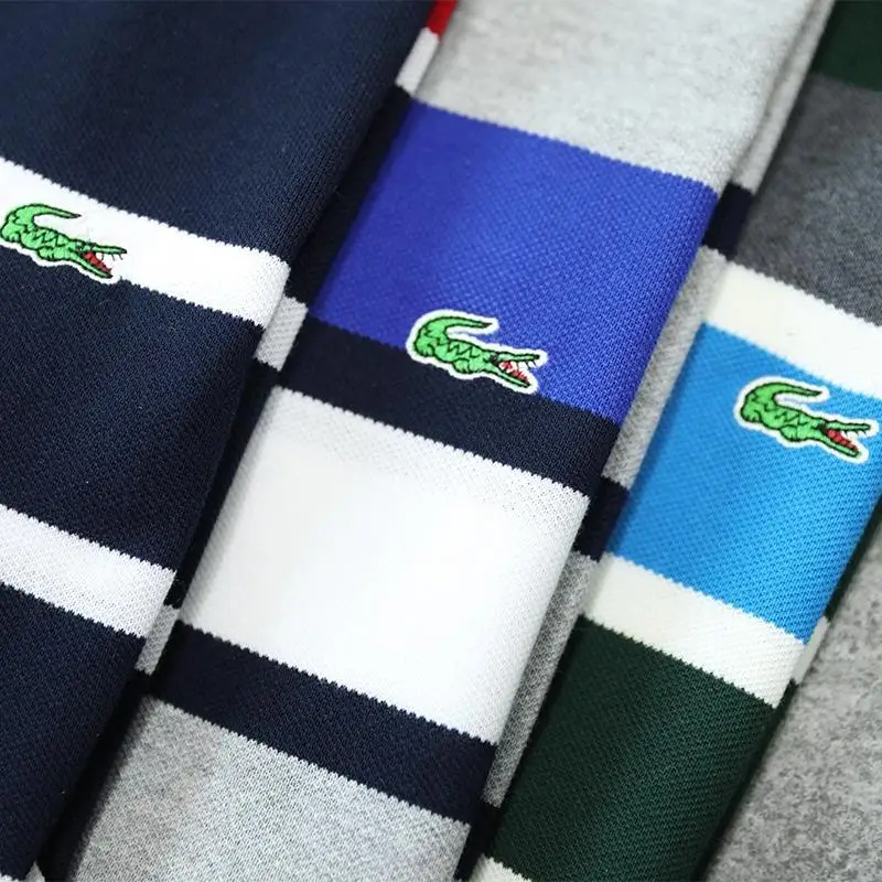 LACOSTE LEGEND Running Shirt Men Triped T-Shirts Slim Short Sleeve Comfort Homme Cotton Outdoor Clothing 3color LACOSTE LEGEND Running Shirt Men Triped T-Shirts Slim Short Sleeve Comfort Homme Cotton Outdoor Clothing 3color