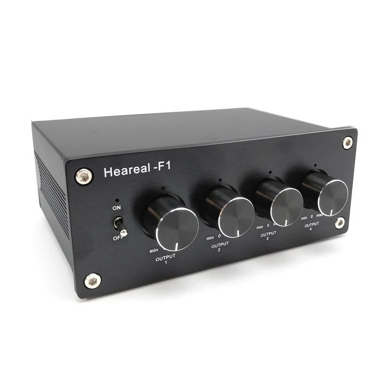 1 Input 4 Output Lossless Audio stereo Signal Switcher Switch Splitter Selector AC 220V for amplifier audio