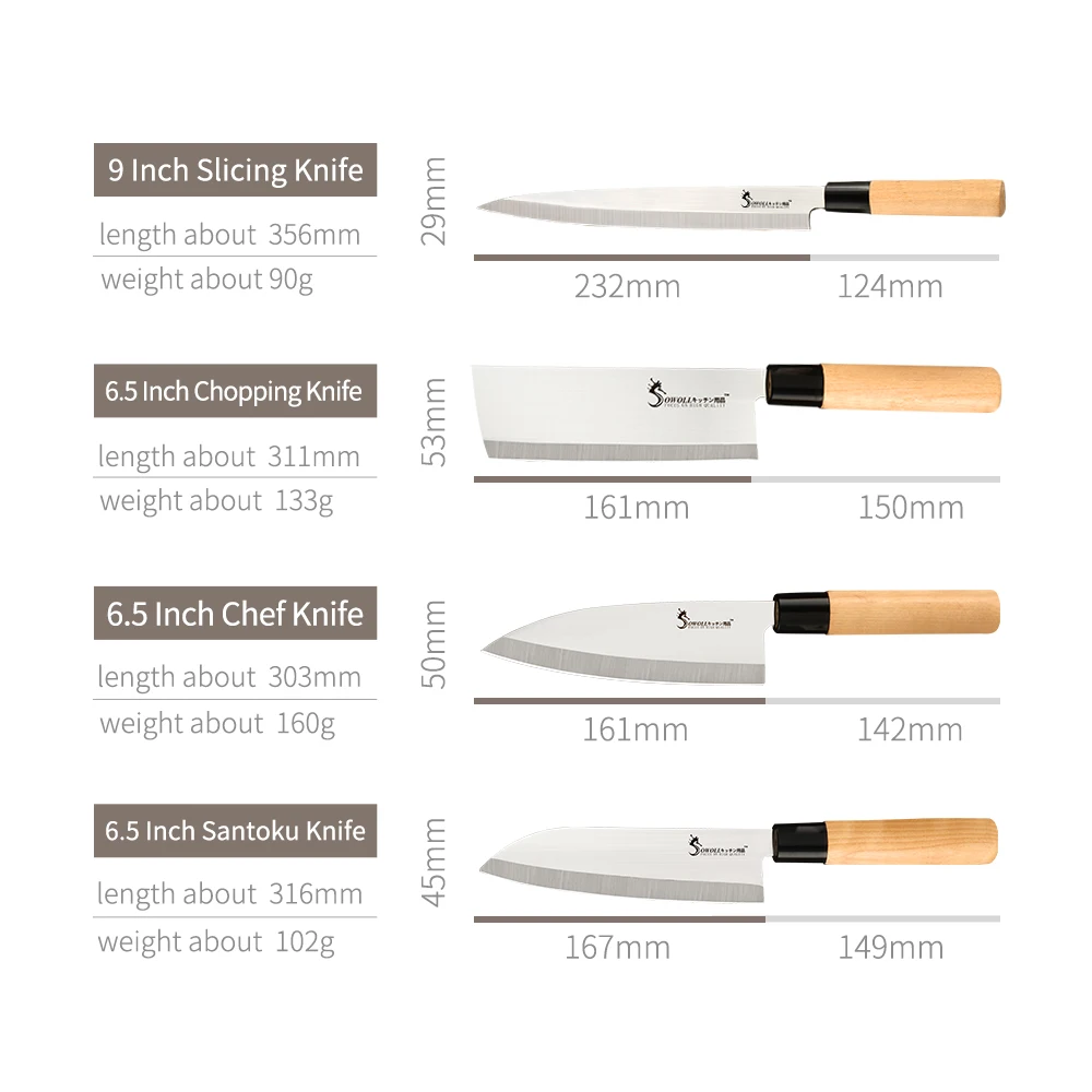 Соволл сашими шеф-повара сантоку разделочный нож японский кухонный нож из нержавеющей стали нож из высокоуглеродистой стали нож для мяса Nakiri