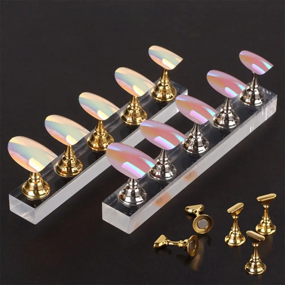 

5 pcs/set DIY Nail Salon Tools False Nail Tips Display Stand Holder Set Magnetic Clear Showing Shelf Practice Holders Manicure