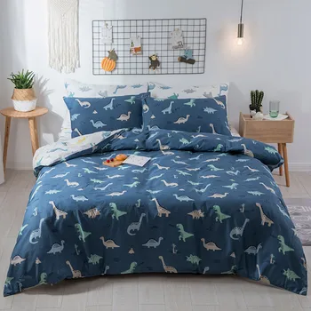 

YeeKin 100% Cotton Jurassic Period 3D Dinosaur Boys Cartoon Bedding Sets Twin Queen Size Jurassic World Tyrannosaurus Rex Sheet
