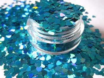 

Holographic Blue Hearts [3mm] Solvent Resistant Glitter, Nail Art, Franken Polish