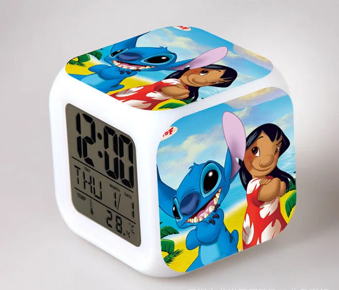 Lilo& Stitch мультфильм детский будильник wekker цифровой будильник игрушки led reloj despertador wake up light reveil настольные часы - Цвет: 5