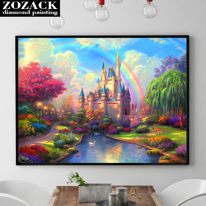 

Zozack,Diy,Full,round,Drill,Diamond Embroidery,Rainbow Castle,scenic,5D,Diamond Painting,Cross Stitch,Diamond Mosaic,Decoration