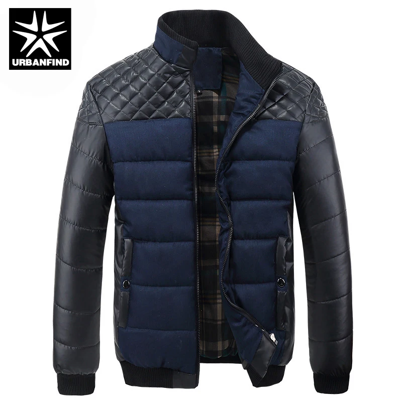 

URBANFIND Classic Brand Men Fashion Warm Jackets Plus Size L-4XL Patchwork Plaid Design Young Man Casaul Winter Coats