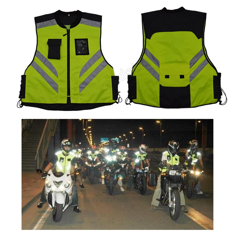 

Fluorescent Yellow& Orange Reflejo Jacket with Silver Polyester Reflective Strip and PVC Transparent Pocket for Night Safety