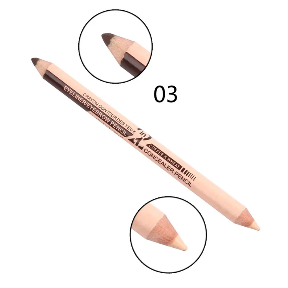 2 в 1 Популярный карандаш для бровей и консилер комбинация Водостойкий карандаш для бровей и тональный крем от темных кругов ручки - Цвет: black and naked pink