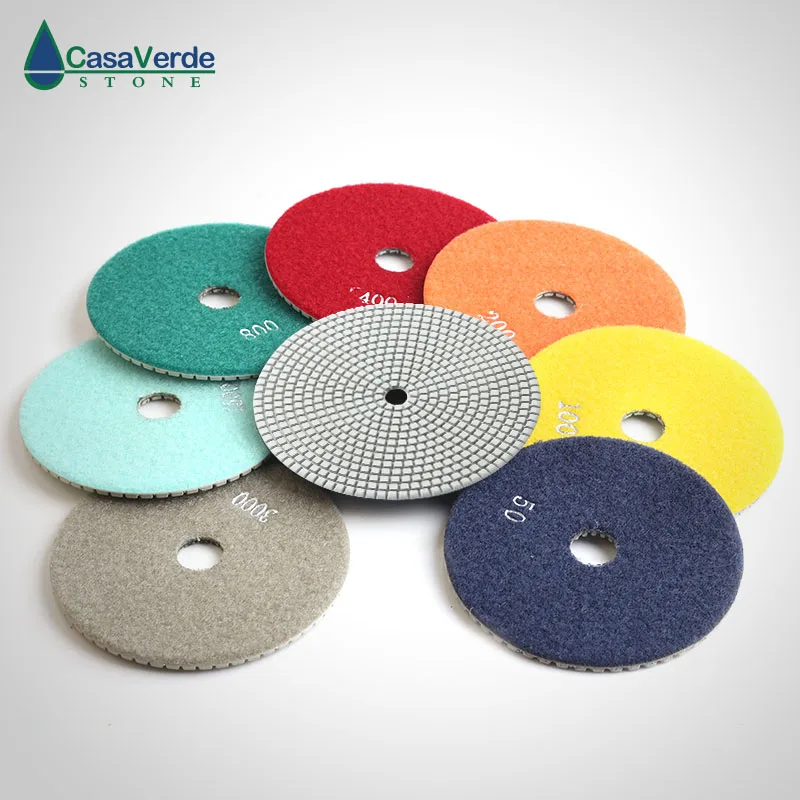 Free shipping 7 inch diamond polishing pads 180mm 7pcs/set dry and wet