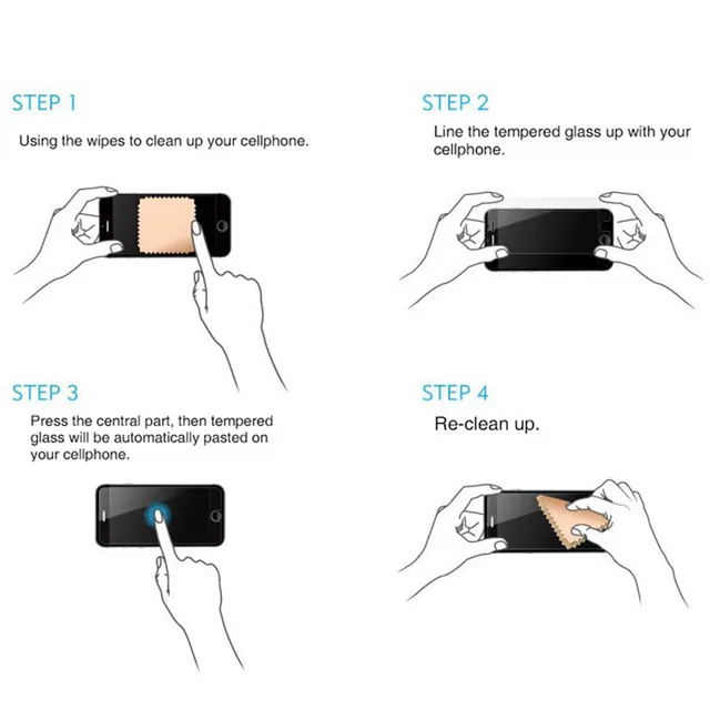 Tempered Glass For Meizu A5 Phone Screen Protector Protective Film For Meizu M5C Cell Phone Glass Film Cover +Clean Kits
