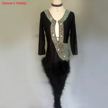 

Custom Made Latin Dance Dress Luxury Diamond Women Girls Latin Ballroom Waltz Rumba Samba Dance Stage Performance Costumes
