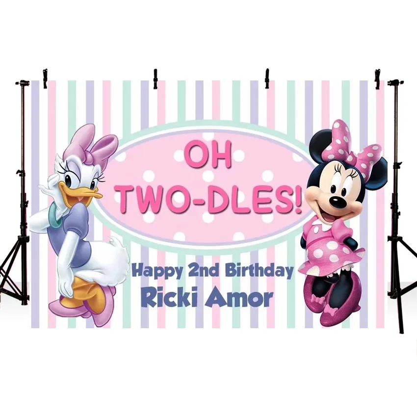 

MEHOFOTO Background Photography Cartoon Donald Duck Minnie Children Birthday Backdrops Custom Photo Studio Background