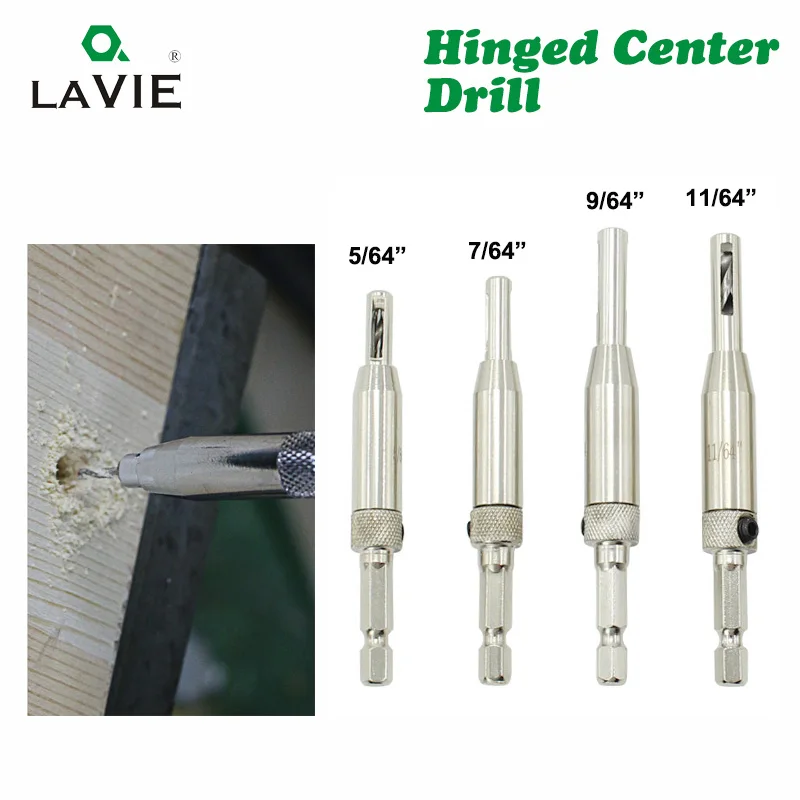 LAVIE 4PCS/lot HSS Self Centering Hinger Drill Bit Center Positioned Carpenter Furniture Maker Bits