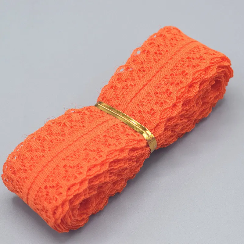 orange red 5-10 ярдов Высокое качество кружева/тесьма ширина 28 мм DIY ткань украшения вышитая тонкая пряжа для шитья Европейский стиль кружевная ткань - Цвет: orange red