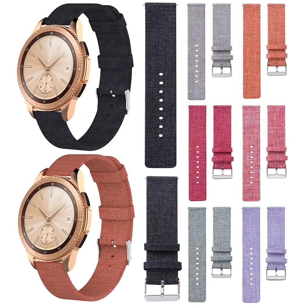 Nylon Canvas Watch Band Wrist Straps For Samsung Galaxy Watch SM R810
