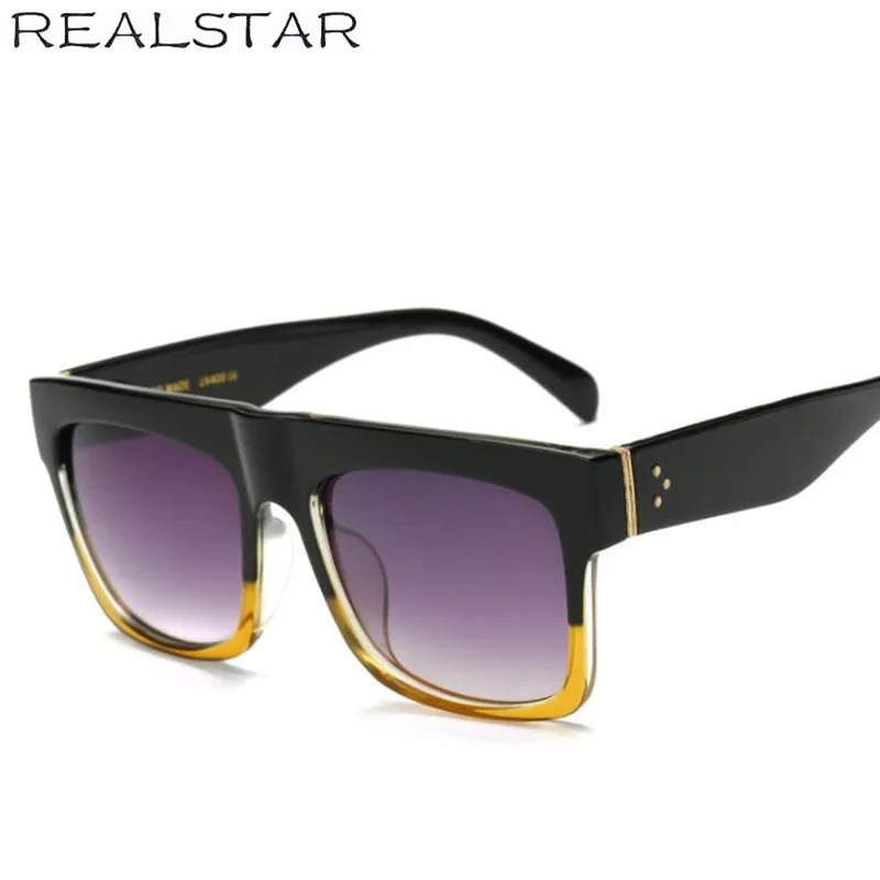 REALSTAR роскошные солнцезащитные очки с заклепками Для женщин Брендовая Дизайнерская обувь повседневный костюм со звездами и надписью солнцезащитные очки для женщин Модные солнцезащитные очки Винтажные Солнцезащитные очки S171