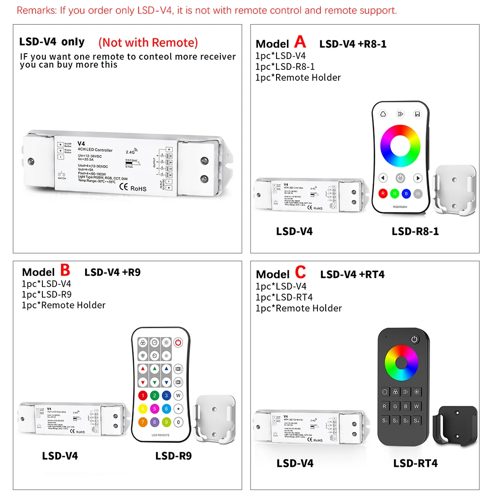 Диммер 4 канала светодиодный контроллер RGBW контроллер V4 с сенсорным экраном RT4 пульт дистанционного управления RGBW RF для DC12V 24V контроллер полос