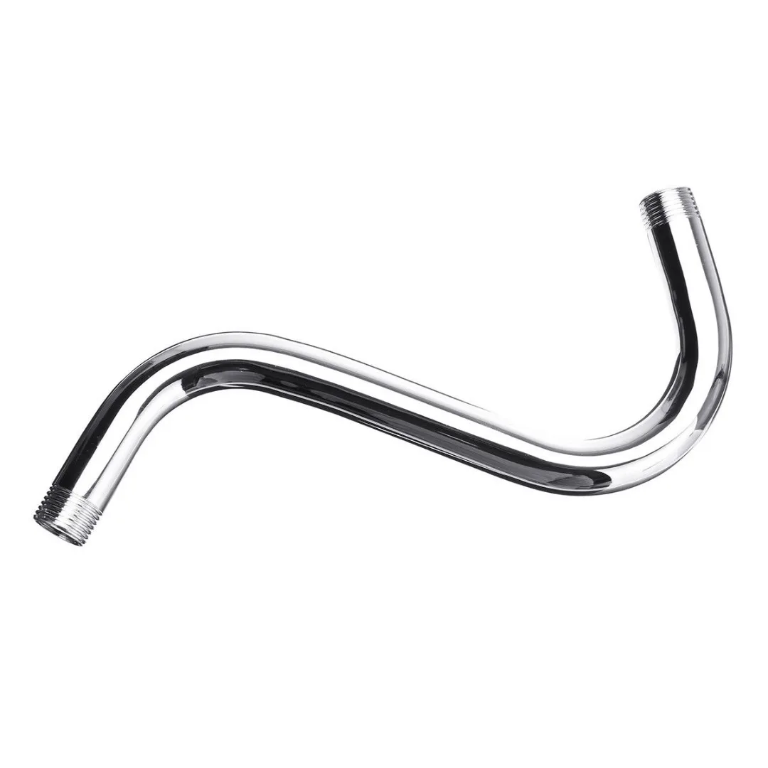 Stainless Steel Extension Shower Arm S-Curved Goose Neck Shower Extension Arms Universal Showering Components
