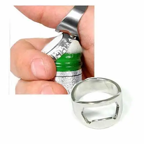 

1Pc Creative Stainless Steel Bar Beer Tool Portable Finger Ring Bottle Opener