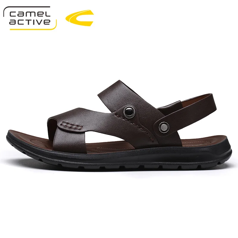 Мужские кожаные сандалии Camel Active дышащие пляжные босоножки гладиаторы летняя