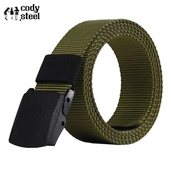 

Cody Steel 130 cm Canvas Man Belts Casual Practical Men Brand Belts Solid Color Simple Plastic Buckle Belts Male
