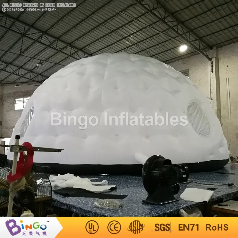  white 6m(20ft.) big inflatable golf shape shelter tent with 2 transparent windows for events/promot