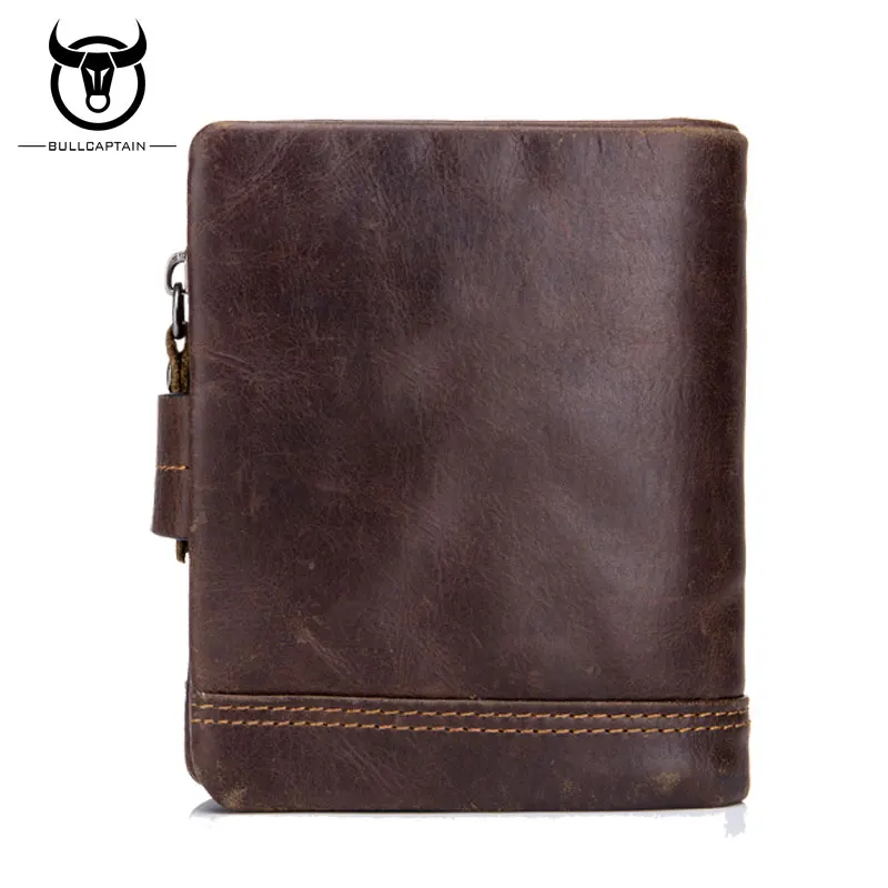 BULLCAPTAIN Genuine Leather Men/'s Wallet Bifold Purses Purse Card ID Holder New