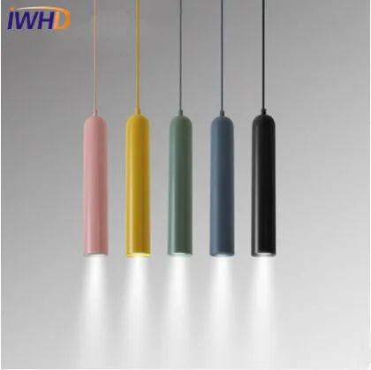 

IWHD Modern Simple LED Pendant Lamp Colorful Creative Nordic LED Pendant Light Droplight Loft Hanglamp Fixtures Home Lighting