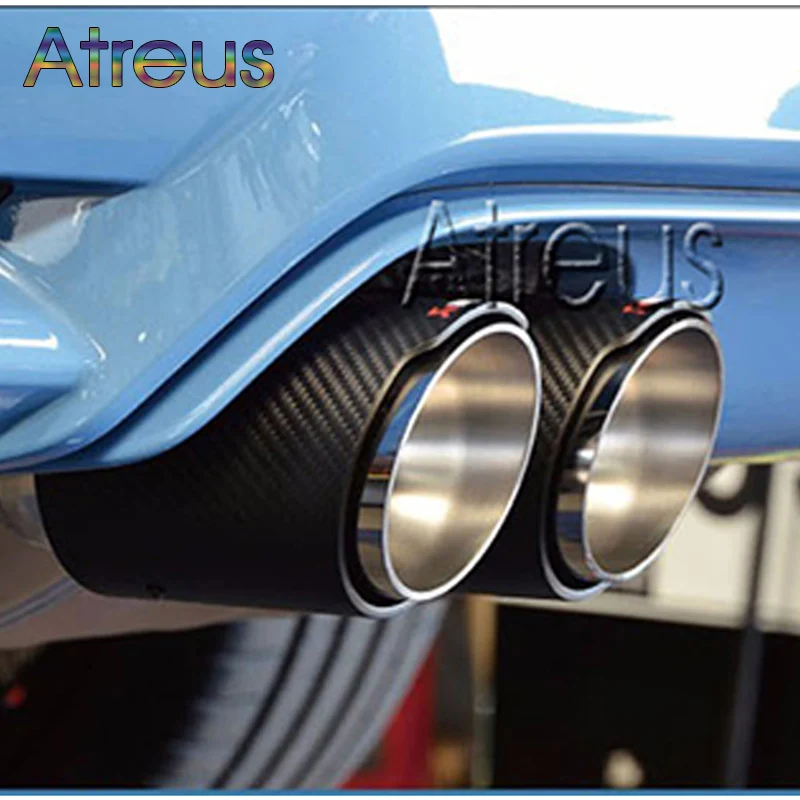 

Atreus 2pc For Audi A6 C6 C7 A4 B8 B9 A3 8V A1 A5 Q3 Q5 2017 2018 Auto Accessories Carbon Fiber Akrapovic Tip Car Exhaust Pipes