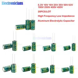 20PCS 6.3V 10V 16V 25V 35V 50V 63V 100V 250V 400V 450V Aluminum Electrolytic Capacitor 47UF 100UF 220UF 330UF 470UF 680UF 1000UF 20PCS 6.3V 10V 16V 25V 35V 50V 63V 100V 250V 400V 450V Aluminum Electrolytic Capacitor 47UF 100UF 220UF 330UF 470UF 680UF 1000UF