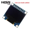 0,96 дюймовый OLED белый дисплей модуль 128X64 OLED SPI 7pin драйвер чип SSD1306 для arduino Diy Kit ► Фото 2/4