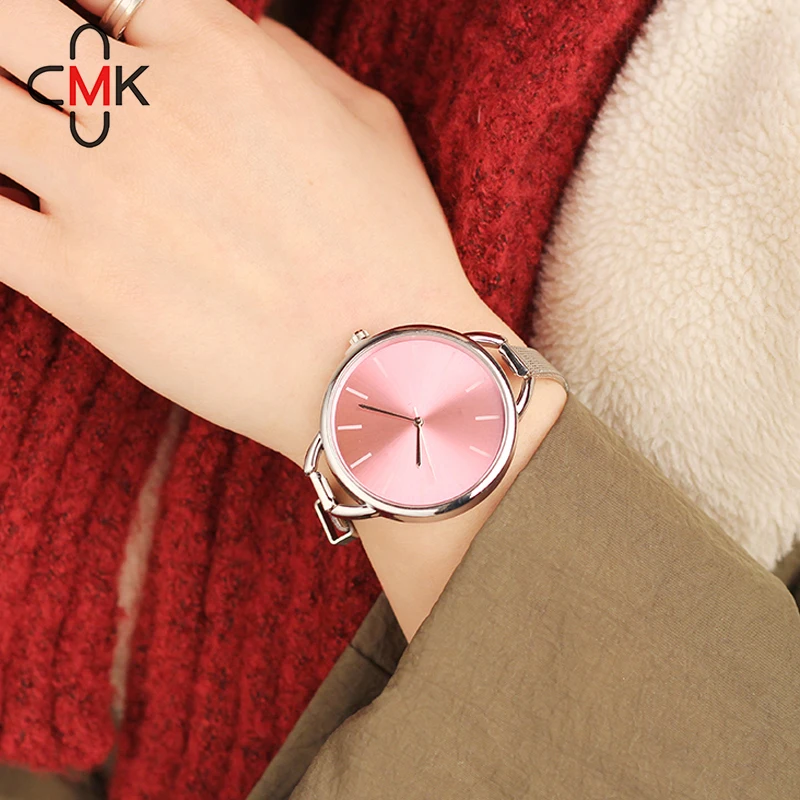 

Hot CMK Luxury European Style Ladies Watches Stainless Steel Elegant Big Dial Women Watch Casual Dress Female wristwatch clock