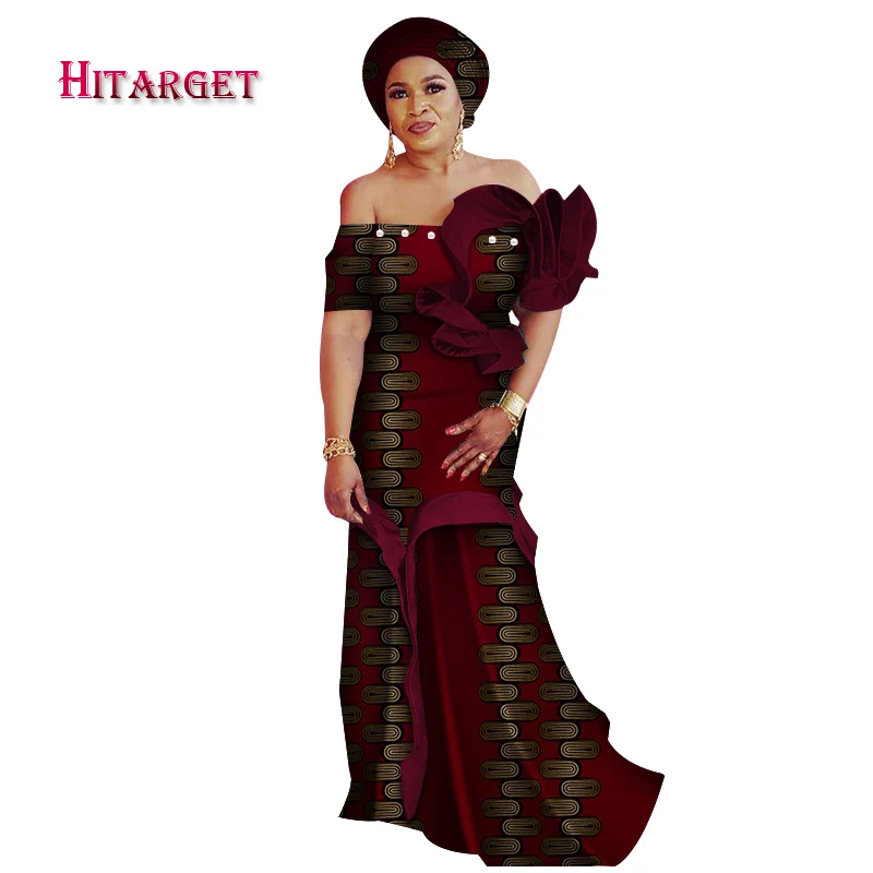 

Dashiki African Dresses for Women Waistcoat Dress with Petal Sleeve for Party/wedding Traditional African Women Dresses WY4110