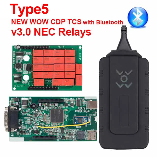 CDP TCS multidiag pro+ Bluetooth USB,00 keygen V3.0 реле NEC obd2 сканер автомобилей грузовиков OBDII диагностический инструмент - Цвет: Type5 WOW CDP BT