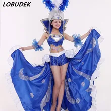 Карнавал Carnevale певица сценический костюм включают шляпу мода сексуальный комплект dj певица ds Производительность Одежда для танцев вечерние для ночного клуба