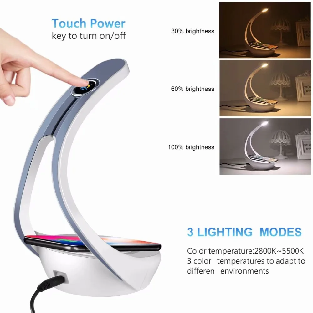 09Desk Lamp Stand Charger 10W Max Fast Charging Pad
