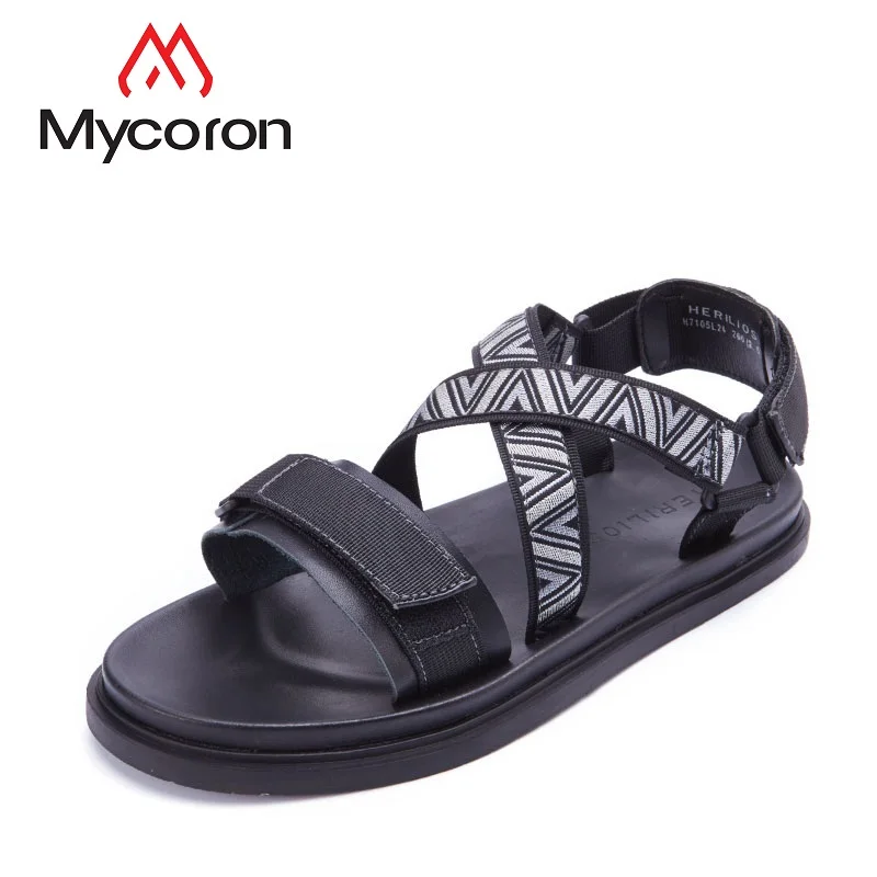 

MYCORON The New Listing Summer Men'S Beach Sandals Outdoor Shoes Luxury Product Black Roman Men Casual Shoe Male Sandals