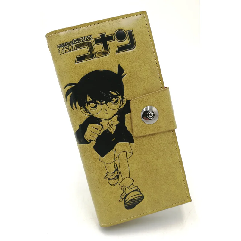 

Japanese Anime Detective Conan long style wallet Conan Edogawa Button Purse