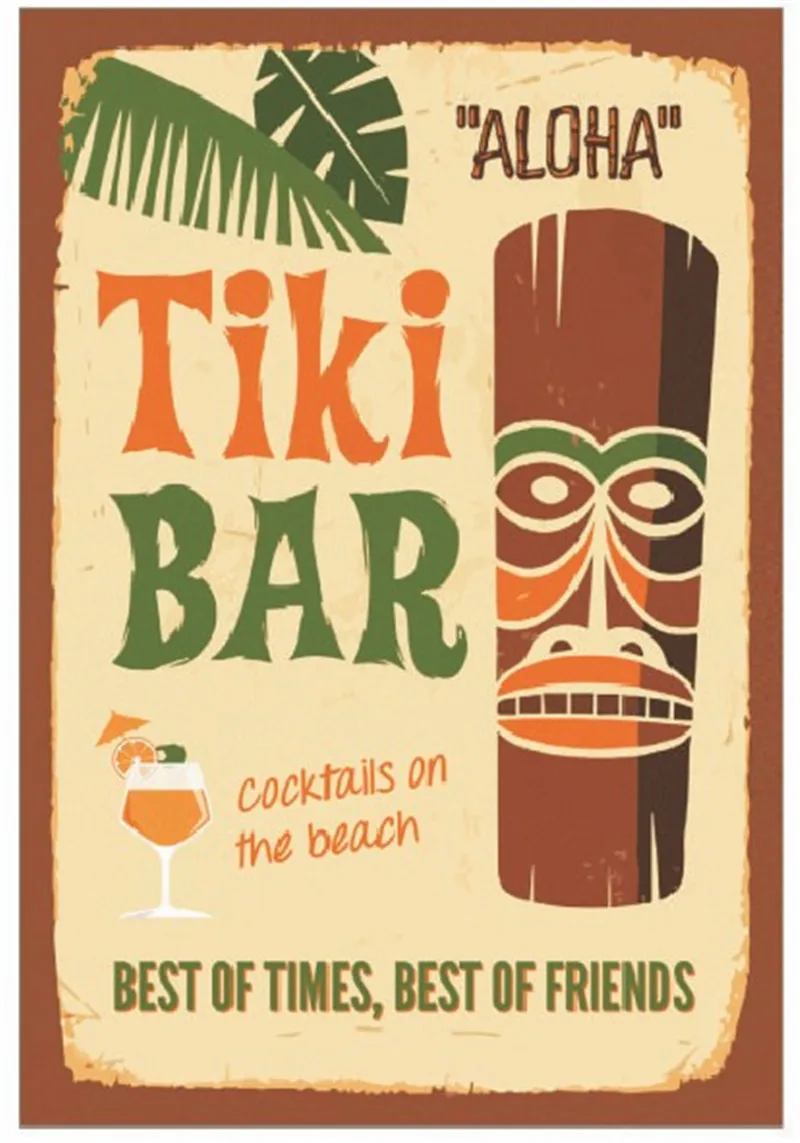 Vintage Home Decor Tiki Bar Vintage Metal Tin Signs Retro Metal